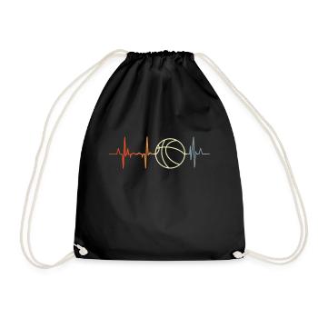 Battement de cœur de basketball - Sac de sport léger - noir - Devant