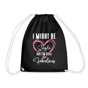Single Status Fabulous Independent Single Quotes - Drawstring Bag - black - Front