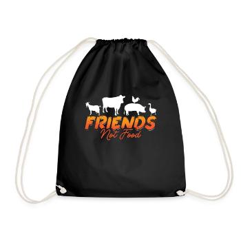 Veganism Friends Not Food PLant Based Vegan Lover - Sac de sport léger - noir - Devant