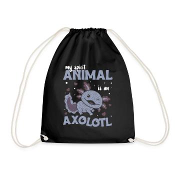 Mon animal spirituel est un axolotl doux axolotl - Sac de sport léger - noir - Devant