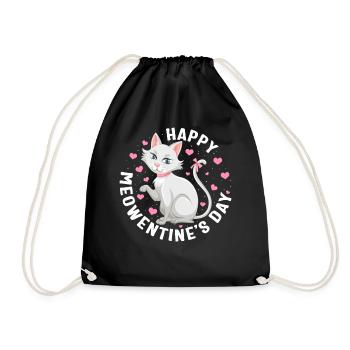 Chemise de Saint-Valentin, Happy Meowentine’s Day Mignon - Sac de sport léger - noir - Devant