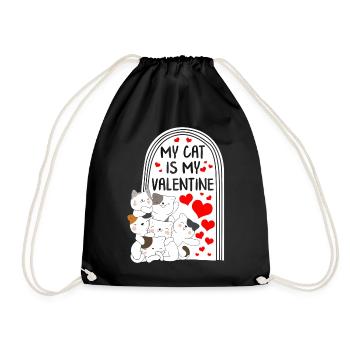 Chemise de Saint-Valentin, mon chat est mon chat de Saint-Valentin - Sac de sport léger - noir - Devant
