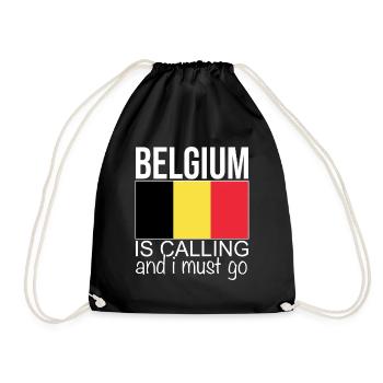 Belgium Saying - Drawstring Bag - black - Front