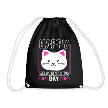 Chemise de Saint-Valentin, Happy Meowentine’s Day Mignon - Sac de sport léger - noir - Devant