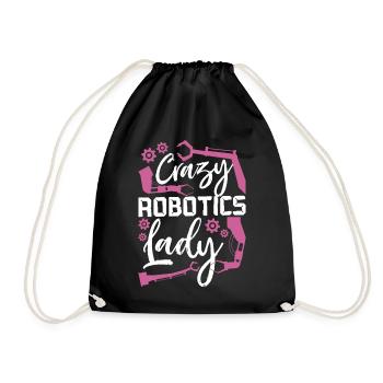 Robot Robotics Engineer Female - Drawstring Bag - black - Front