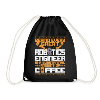 Robot Robotics Engineer Coffee - Drawstring Bag - black - Front