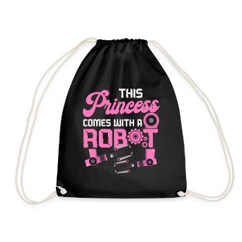 Robot Robotics Engineer Female - Drawstring Bag - black - Front