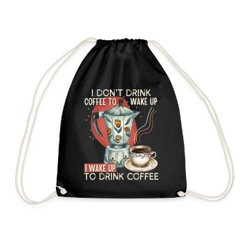 Moka, tasse de café, dicton pour les buveurs de café - Sac de sport léger - noir - Devant
