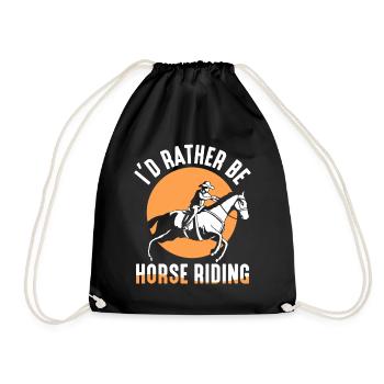 I would rather go horseback riding rider horse - Drawstring Bag - black - Front
