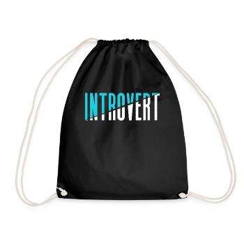 Introverted Sarcasm Introverted Shy - Drawstring Bag - black - Front