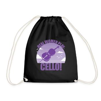 Cello Instrument Musician Cellonist Gift - Drawstring Bag - black - Front