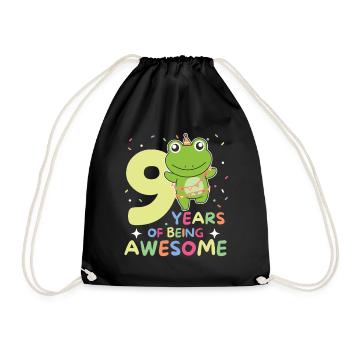 Grenouille pour 9e anniversaire Enfants de neuf ans - Sac de sport léger - noir - Devant