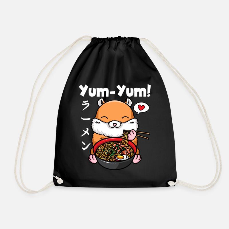 Yum Yum Japan Anime Ramen Nudel Hamster - Turnbeutel - Schwarz
