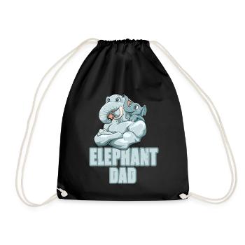 Elephant Dad für einen Elefant Liebhaber Elefant - Turnbeutel - Schwarz - Vorne
