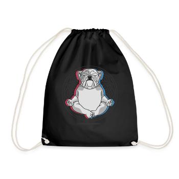 Namaste Bulldog Mandala Lotus Englische Bulldogge - Turnbeutel - Schwarz - Vorne