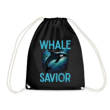 Killer whale killer whale watching Orca whale watching - Drawstring Bag - black - Front