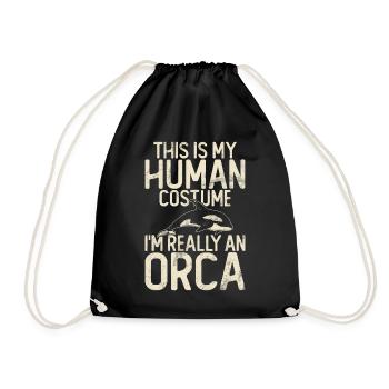 Killer whale killer whale watching Orca whale watching - Drawstring Bag - black - Front