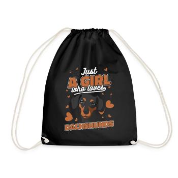 Chien teckel - Sac de sport léger - noir - Devant