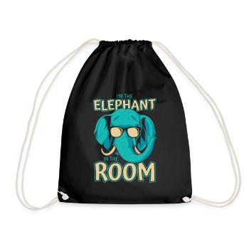 Elephant Animal Elephant Zoo - Drawstring Bag - black - Front