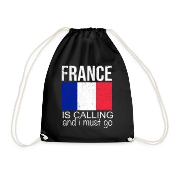 Frankreich Spruch - Turnbeutel - Schwarz - Vorne