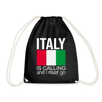 Italy Saying - Drawstring Bag - black - Front