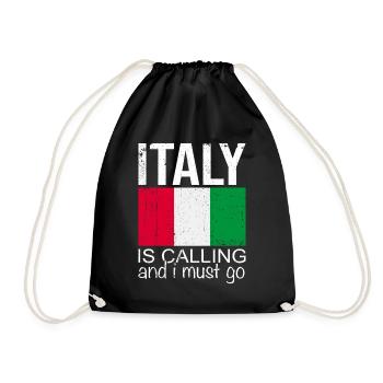 Italy Saying - Drawstring Bag - black - Front