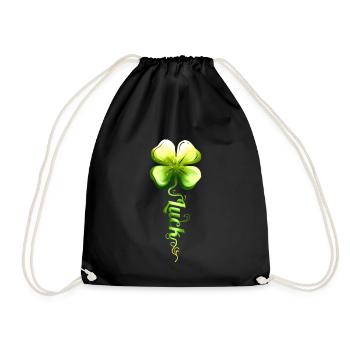 Four Leaf Clover Plant Shamrock Luck On St - Turnbeutel - Schwarz - Vorne