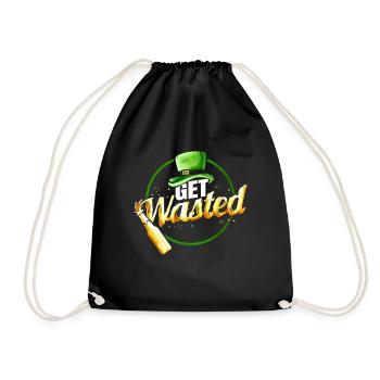 Leprechauns has GetWasted with Beer on St - Drawstring Bag - black - Front