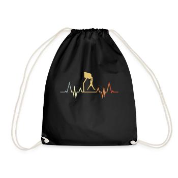 Vintage Basketball Heartbeat - Sac de sport léger - noir - Devant
