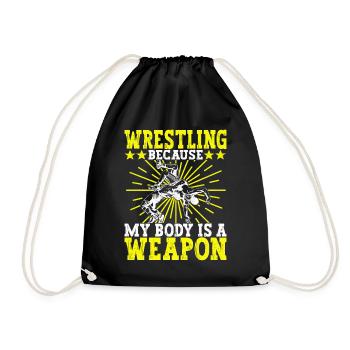 Wrestling Wrestling Wrestlers - Drawstring Bag - black - Front