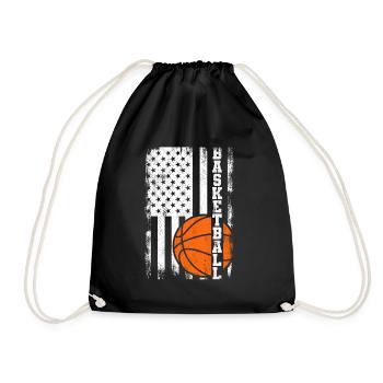 Patriotischer Basketballer - Turnbeutel - Schwarz - Vorne