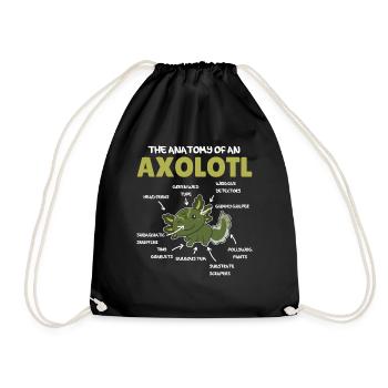Axolotl Explication Anatomie d’un Axolotl - Sac de sport léger - noir - Devant