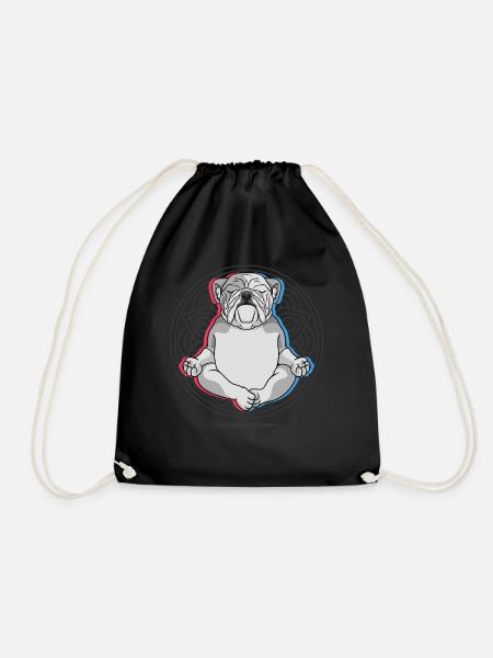 Yoga Bulldogge Hunde Yoga - Turnbeutel - Schwarz