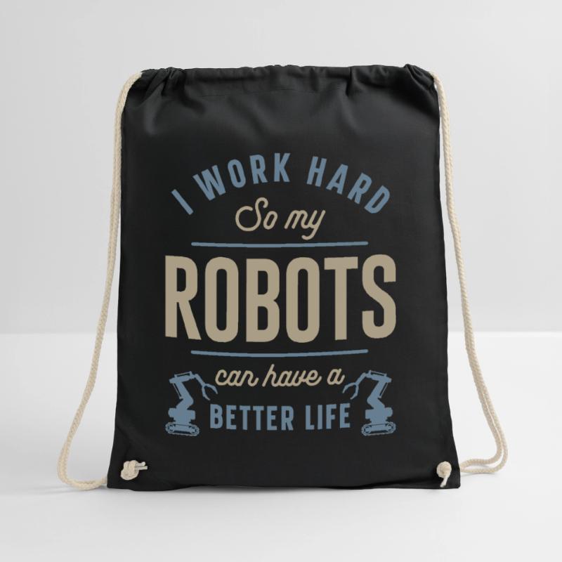 Robot Robotics Engineer I Work Drawstring Bag