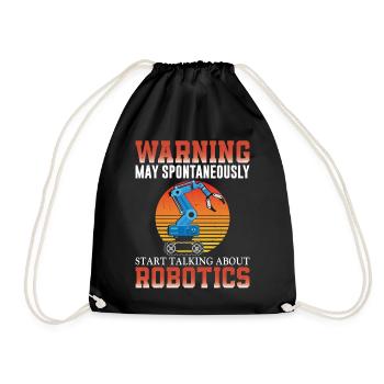 Robot Robotics Engineer Retro - Turnbeutel - Schwarz - Vorne