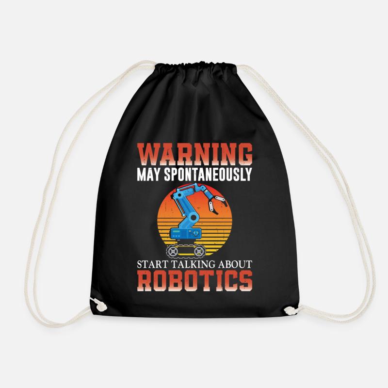 Robot Robotics Engineer Retro - Turnbeutel - Schwarz