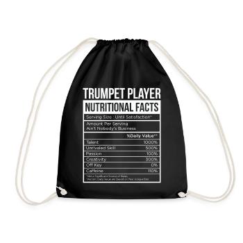 Funny Trumpet Player Faits nutritionnels pour trompette - Sac de sport léger - noir - Devant