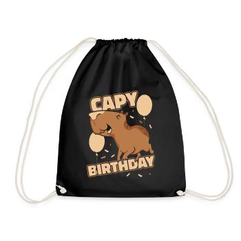 Capybara rongeur animal - Sac de sport léger - noir - Devant