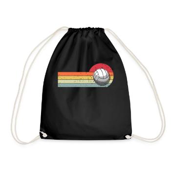 Volleyball Retro Vintage - Turnbeutel - Schwarz - Vorne