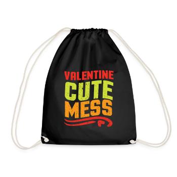 Valentine Cute Mess - Saint-Valentin - Sac de sport léger - noir - Devant