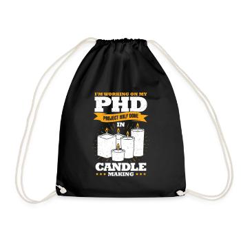 Handmade Wax Candles Candle Making Lover Gift - Drawstring Bag - black - Front