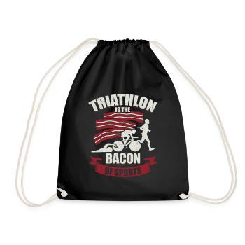 Le triathlon est le bacon du cadeau du triathlète sportif - Sac de sport léger - noir - Devant
