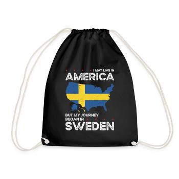 Né en Suède Suède Américains USA - Sac de sport léger - noir - Devant