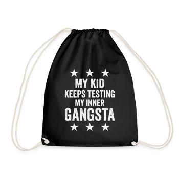 Parenting Kinder Testen Familie Inner Gangster - Turnbeutel - Schwarz - Vorne