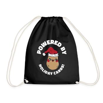Christmas Vegetable Santa Claus Holiday Potato - Drawstring Bag - black - Front