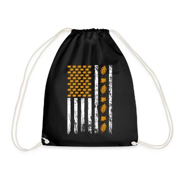 American Fall Season Flagge Herbst Vibes Holiday - Turnbeutel - Schwarz - Vorne