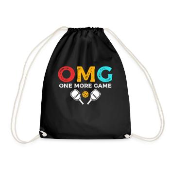 Omg One More Game Paddle Sports Pickleball - Drawstring Bag - black - Front