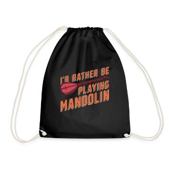 Mandoline Je préfère jouer d’un instrument de musique - Sac de sport léger - noir - Devant
