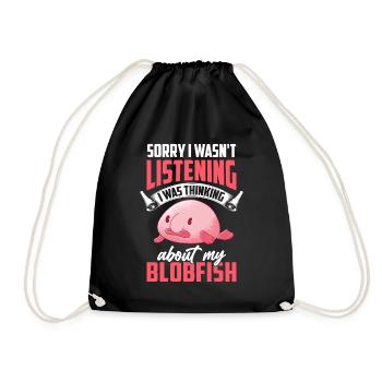 War abgelenkt durch Blobfisch lustiger Blobfisch - Turnbeutel - Schwarz - Vorne