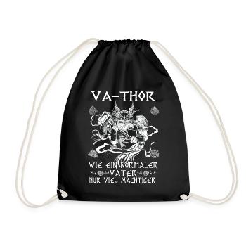 Herren Vathor - Vatertag Vatertagsgeschenk Viking - Turnbeutel - Schwarz - Vorne
